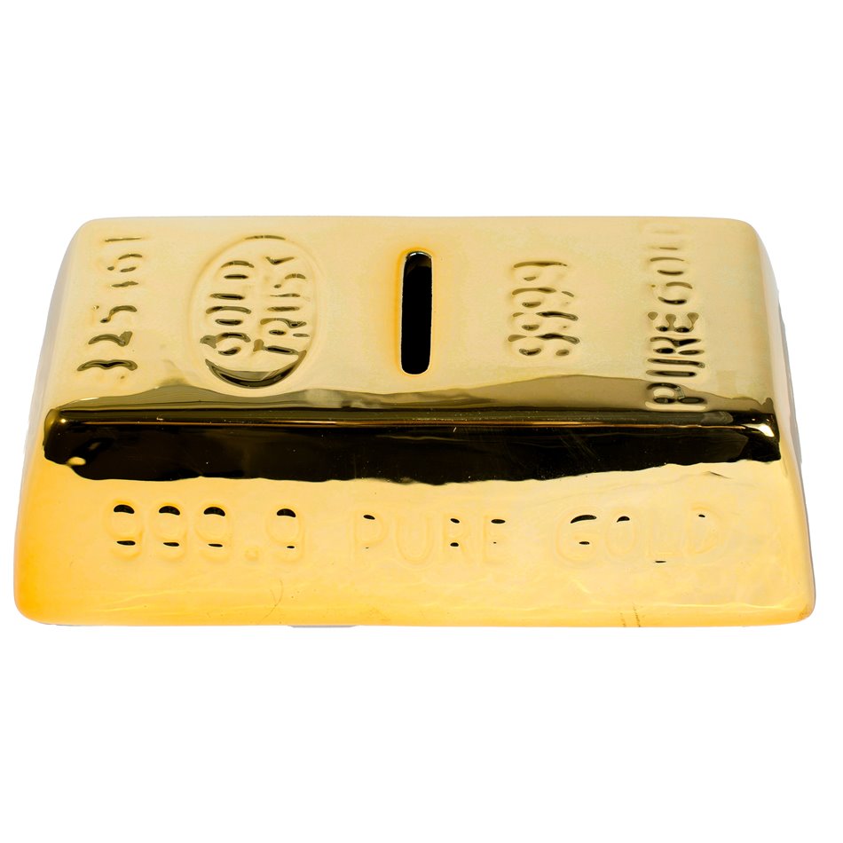 Dekoratyvinė taupyklė Gold bar, keramikas, 5x9x6cm