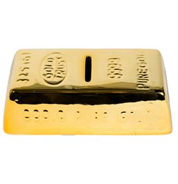 Dekoratyvinė taupyklė Gold bar, keramikas, 5x9x6cm