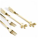 Dessert fork x4, golden, 1.3x12.3x2.3cm