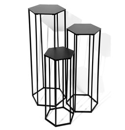 Flower stand set 3 Gigogne,90,5x35, 75,5x31, 60,5x27