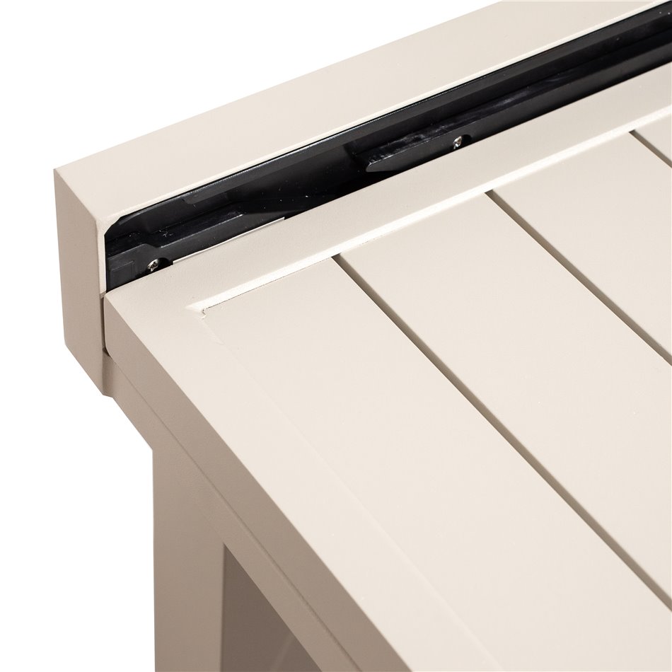 Extending table Lapiazza ex, 8seat, aluminium, 90-180x90xH75.5cm