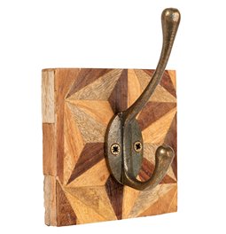 Hook Aztec, wooden, 10x15x10cm