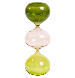 Glass sand timer 3 colors, H22 D8.9cm