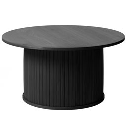 Coffee table Nola, black oak veneer/MDF, D90 xH45cm