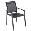 Chair Laaxiom, pepper/graphite color, aluminium/textilene, H89x60x57cm