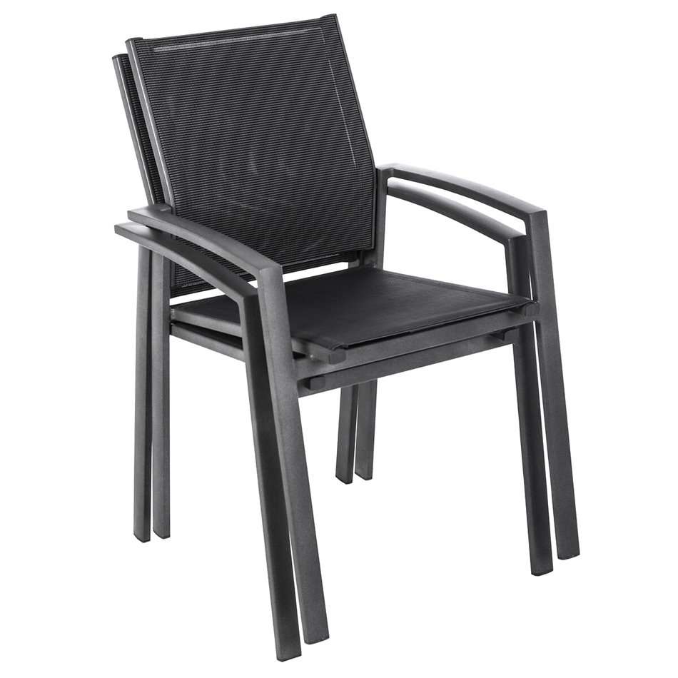 Kėdė Laaxiom, pipirų/grafito spalva, aliuminis/tekstalinas, H89x60x57cm