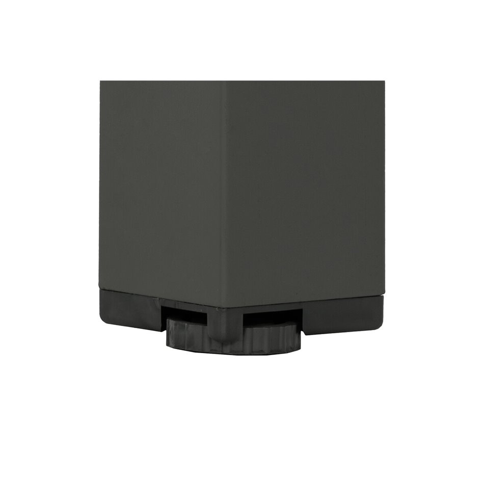 Table Lapiazza, 8-seater fixed, graphite/grey color, aluminium, H73x100x210cm