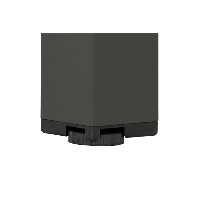 Table Lapiazza, 8-seater fixed, graphite/grey color, aluminium, H73x100x210cm