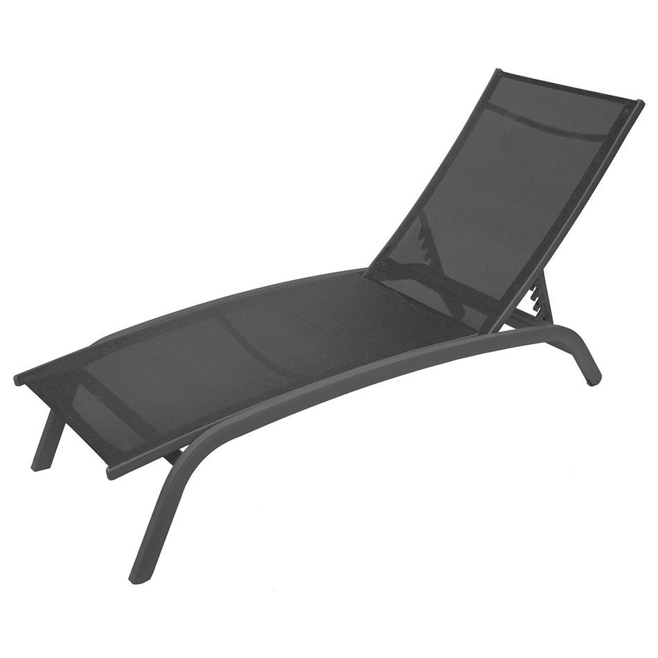 Sun lounger Labonao, anthracite color, aluminium/textilene, H84,5x64x171cm