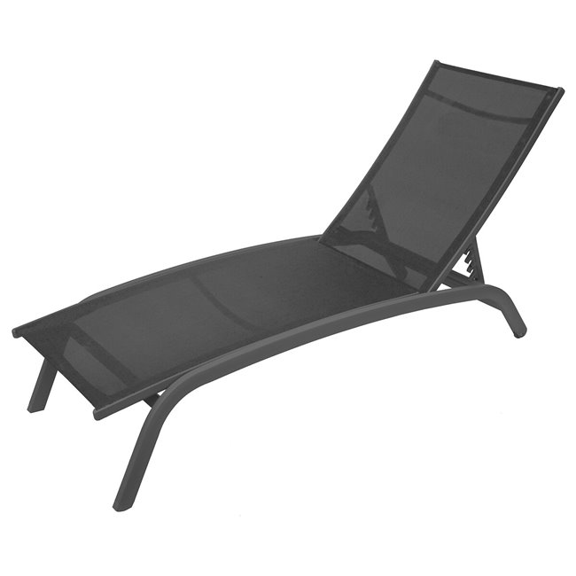 Sun lounger Labonao, anthracite color, aluminium/textilene, H84,5x64x171cm