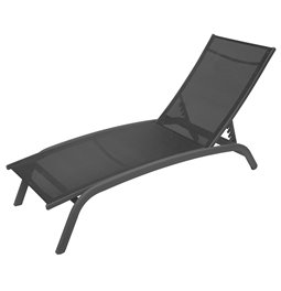 Sun lounger Labonao, anthracite color, aluminium/textilene, H84,5x64x171cm