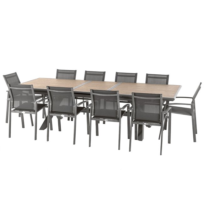 Table Laaxiome, 10-seater extendable, honey/praline color, H76x113x220cm