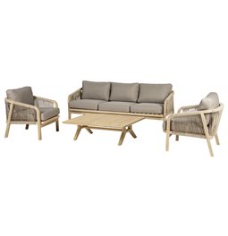 Комплект садовой мебели Laeмbruns, серо-коричневый цвет, H79.5x68.5x203см