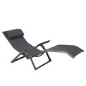 Sun lounger Ladecima, folding, slate grey color, H90x64x142cm