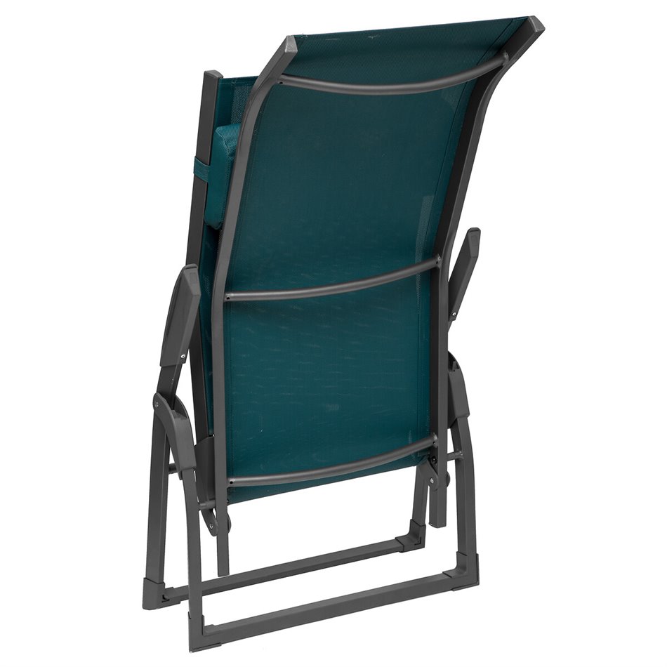 Шезлонг Ladecima, складной, бирюзевый цвет, H90x64x142см