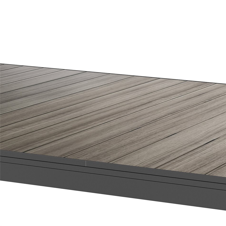 Hight table Laevasion, 8-seater, extendable, gray/graphite color, aluminium, H105x100x154-214cm