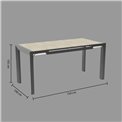 Hight table Laevasion, 8-seater, extendable, gray/graphite color, aluminium, H105x100x154-214cm