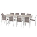 Table Laaxiome, 10-seater extendable, sepia/white color, H76x113x220cm