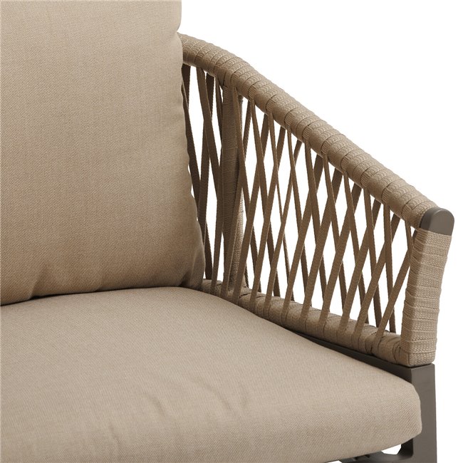 Садовый стул Laoriengo, медовый/пралине цвет, алюминий/полиэстер, H75.5x62x56см