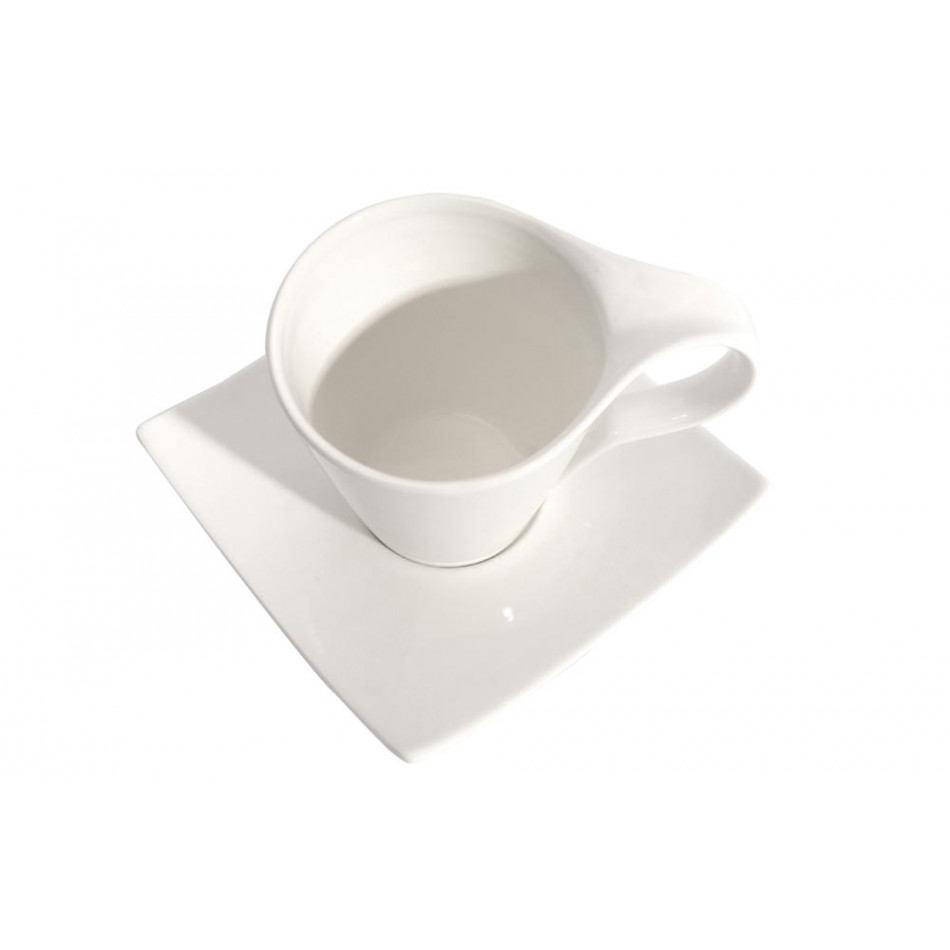 Porcelain cup with saucer, 300 ml, H-9.5cm, D-9cm, 14x14cm