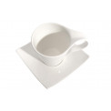 Porcelianinis puodelis su lėkštele 14cm, 300 ml, H-9.5cm, D-9cm, 14x14cm