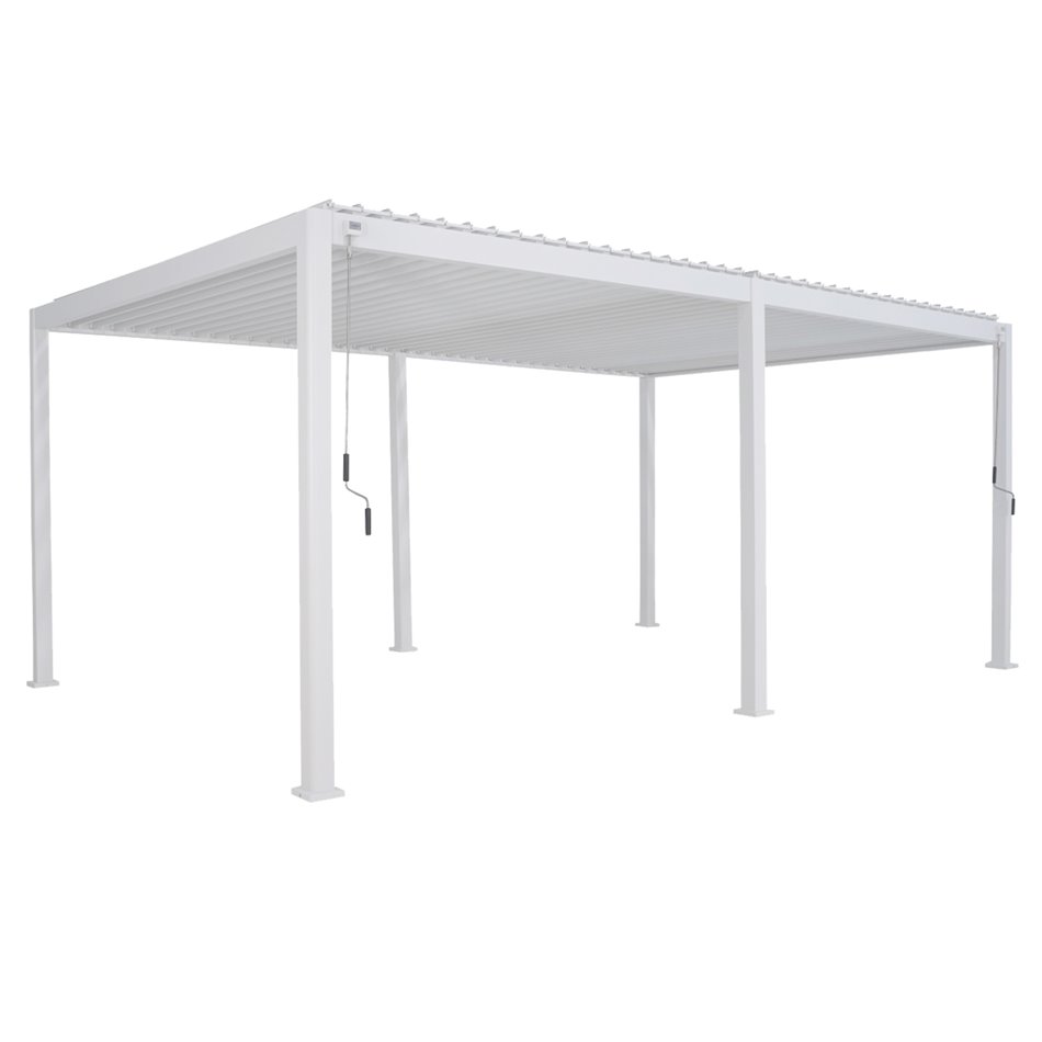 Pergola Laevora 6 x 3.6m, white color, aluminium, H250x360x600cm