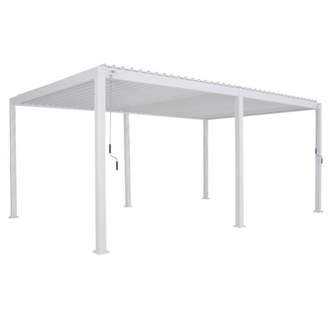 Pergola Laevora 6 x 3.6m, white color, aluminium, H250x360x600cm