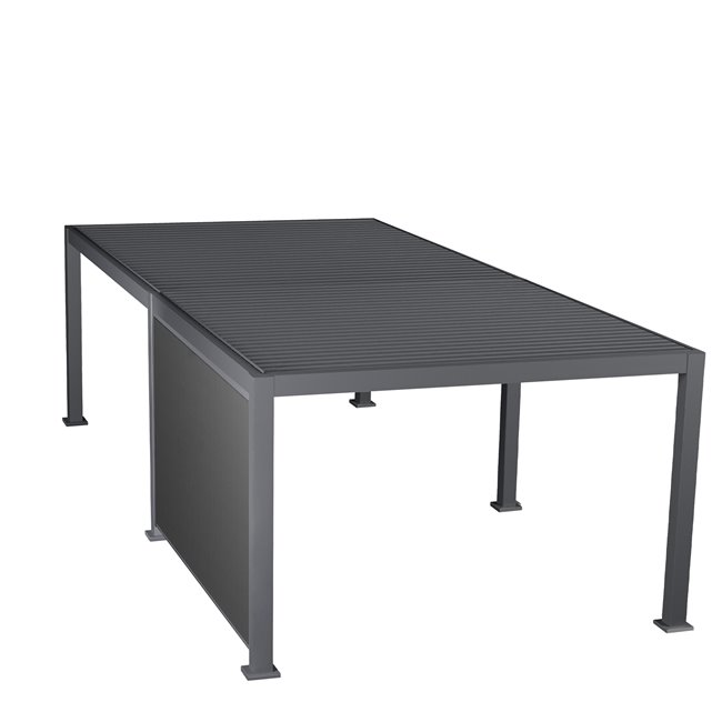 3m blinds for pergola Laevora 6x3.6m, slate grey color, aluminium/textilene, H11x236.5x279cm