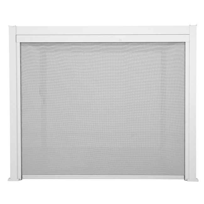 3m screen texaline blind for pergola Laevora, grey/white color, 3.6x3.6m 