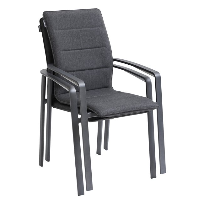 Chair Ladiese, graphite/grey color, with armrest, H95x67x57.5cm
