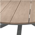 Table Laoriengo 8-seater, graphite/black color, round, aluminium/acacia, H75,5cm, D160cm