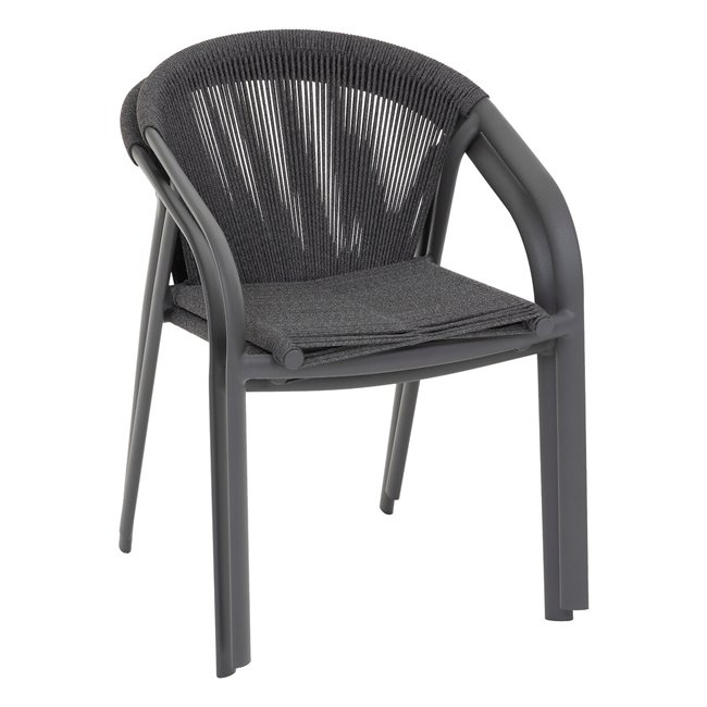 Garden chair Lariumarled graphite/grey color, aluminium/polyester, H80x61.5x56.6cm