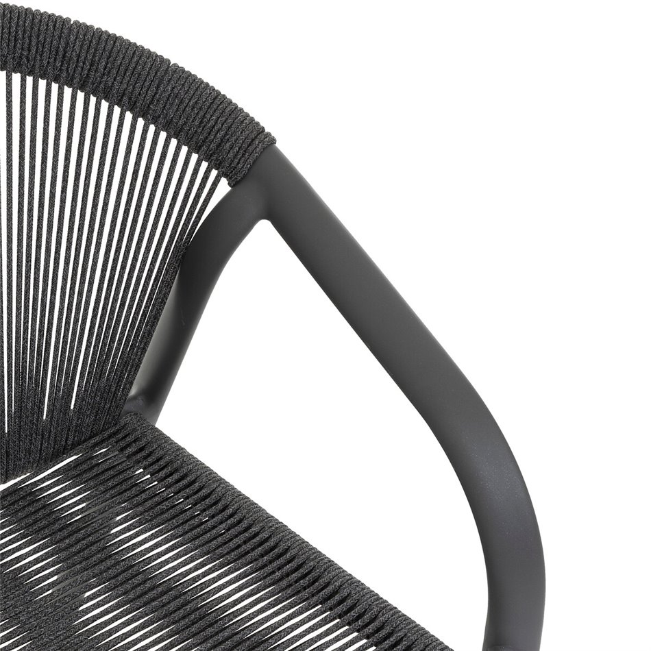 Garden chair Lariumarled graphite/grey color, aluminium/polyester, H80x61.5x56.6cm