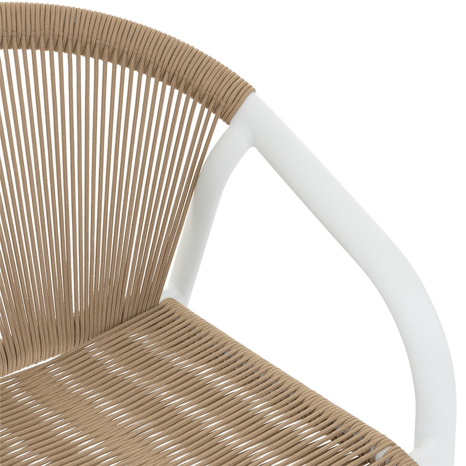 Garden chair Lariu honey/white color, aluminium/polyester, H80x61.5x56.6cm