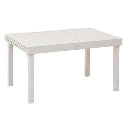 Table Lapiazza, 10-seater extendable, clay color, aluminium, H75,5x90x135-270cm
