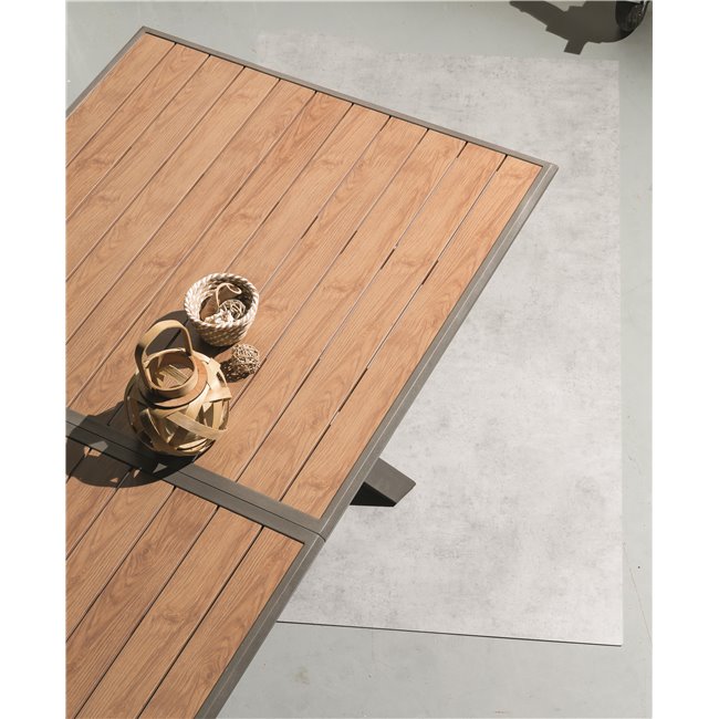 Table Laaxiome, 10-seater extendable, honey/praline color, H76x113x220cm