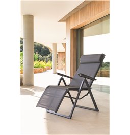 Fotelis/reglainer Ladecima, grafito/antracito spalva, H116x75.3x65cm