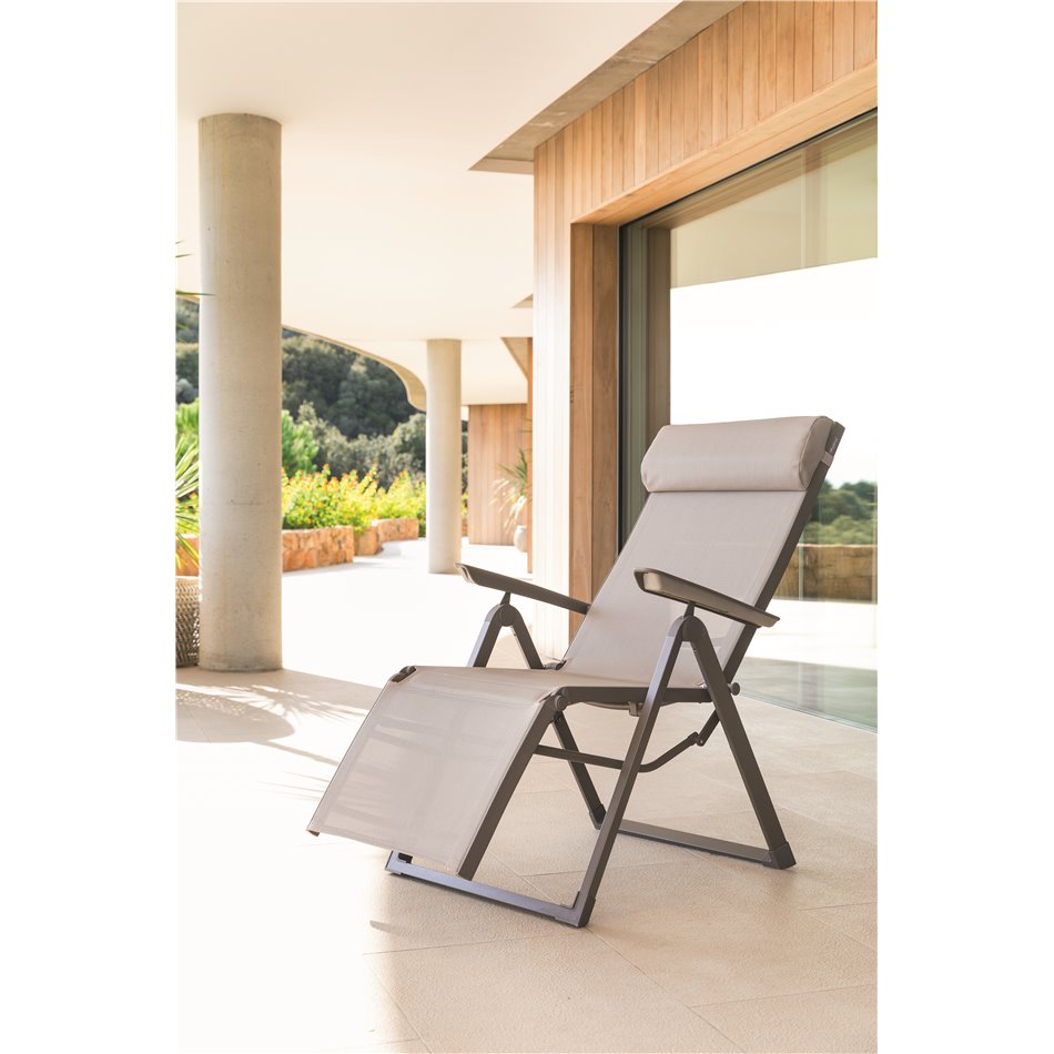 Armchair/recliner Ladecima, hazelnut/praline color, H116x75.3x65cm