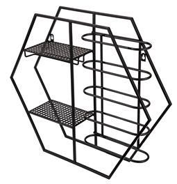 Wine rack Level, black, metal, 52x60x13cm