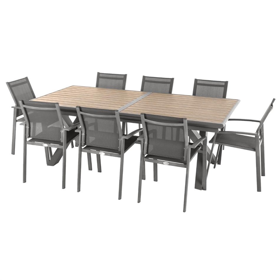 Table Laaxiome, 10-seater extendable, honey/praline color, H76x113x220cm