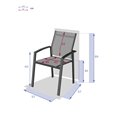 Kėdė Laaxiome, praline spalva, aliuminis/tekstalinas, H89x60x57cm
