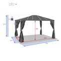 Gazebo Labelize 3x3.6m, graphite/grey color, polycarbonate H270x360x300cm