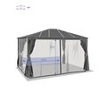 Mosquito net curtains for pergola Labelize 3.6x3m, slate grey color