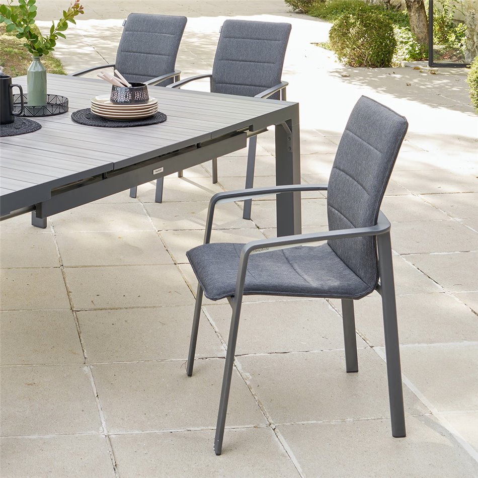 Chair Ladiese, graphite/grey color, with armrest, H95x67x57.5cm