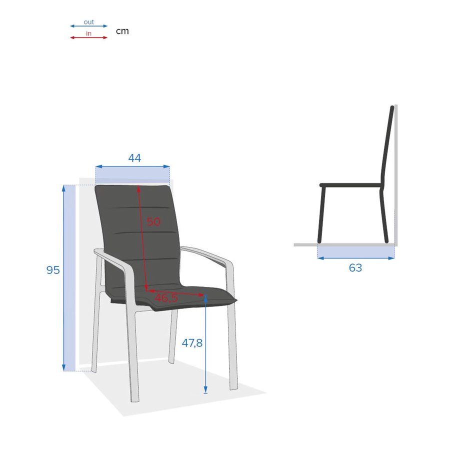 Kėdė Ladiese, rusvai pilkos spalvos, su porankiais, H95x67x57.5cm