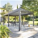 Pergola Laevora 6 x 3.6m, graphite/grey color, aluminium, H250x362x591cm