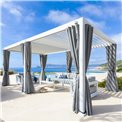 Mosquito net curtains and rails kit for pergola Laevora, white/light grey color, 6x3.6m