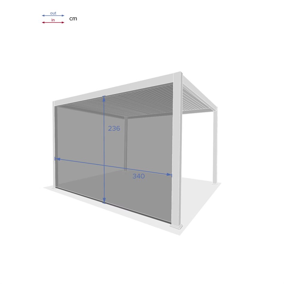 Жалюзи для перголы Laevora 3.6x3.6м и 6x3.6м, серого шифера цвета, алюминий/тексталин