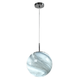 Ceiling lamp Renno, blue/chrom, D25x120cm,E27max40wx1