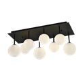 Pendant lamp Raidon 8, opal white/matt black, 60x25cm, G9x8